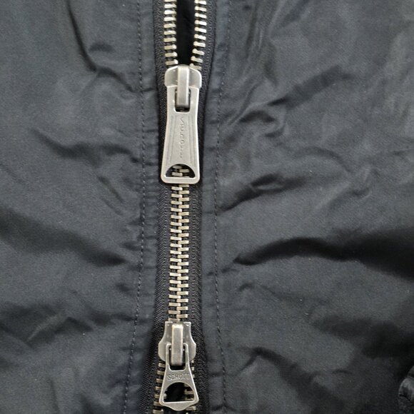 Schott NYC Jacket Flyer's Man M Black Army Type  U LS Pockets Two Way Zip Chore - Picture 15 of 16